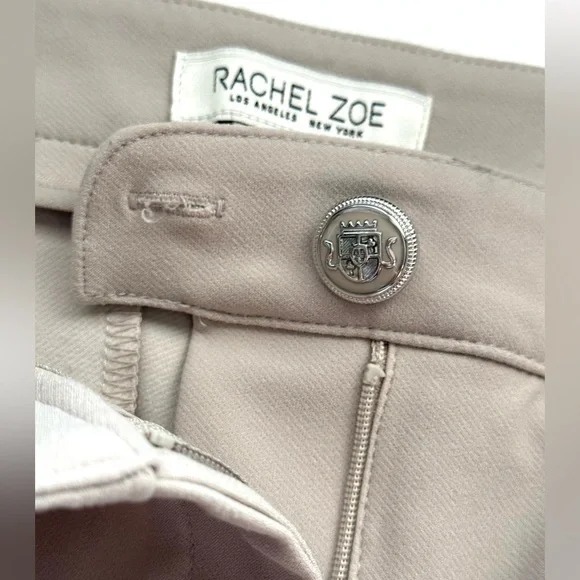 EUC‎ Rachel Zoe Mid Rise Straight Leg Beige Pants Size 4 - Picture 9 of 15